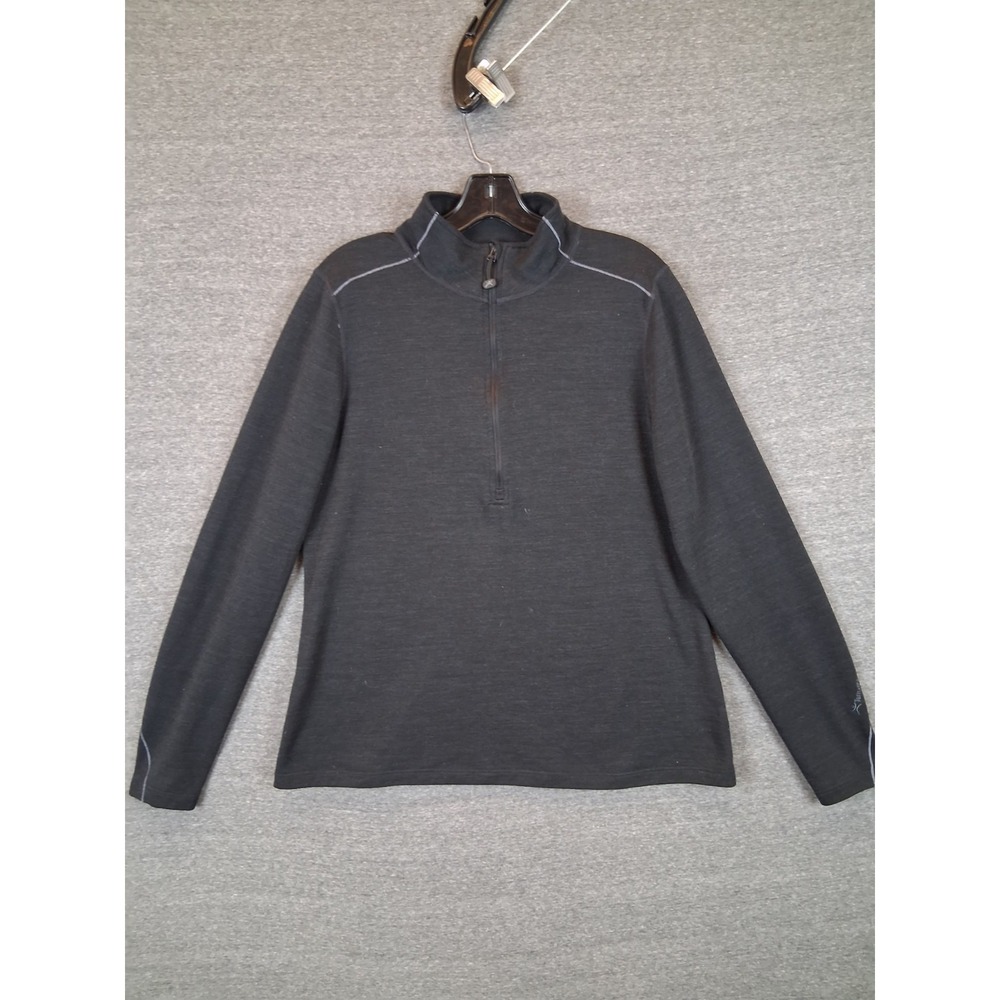 Terramar Womens Jacket XL Black Fleece 1/4 Zip Merino Wool Blend Baselayer